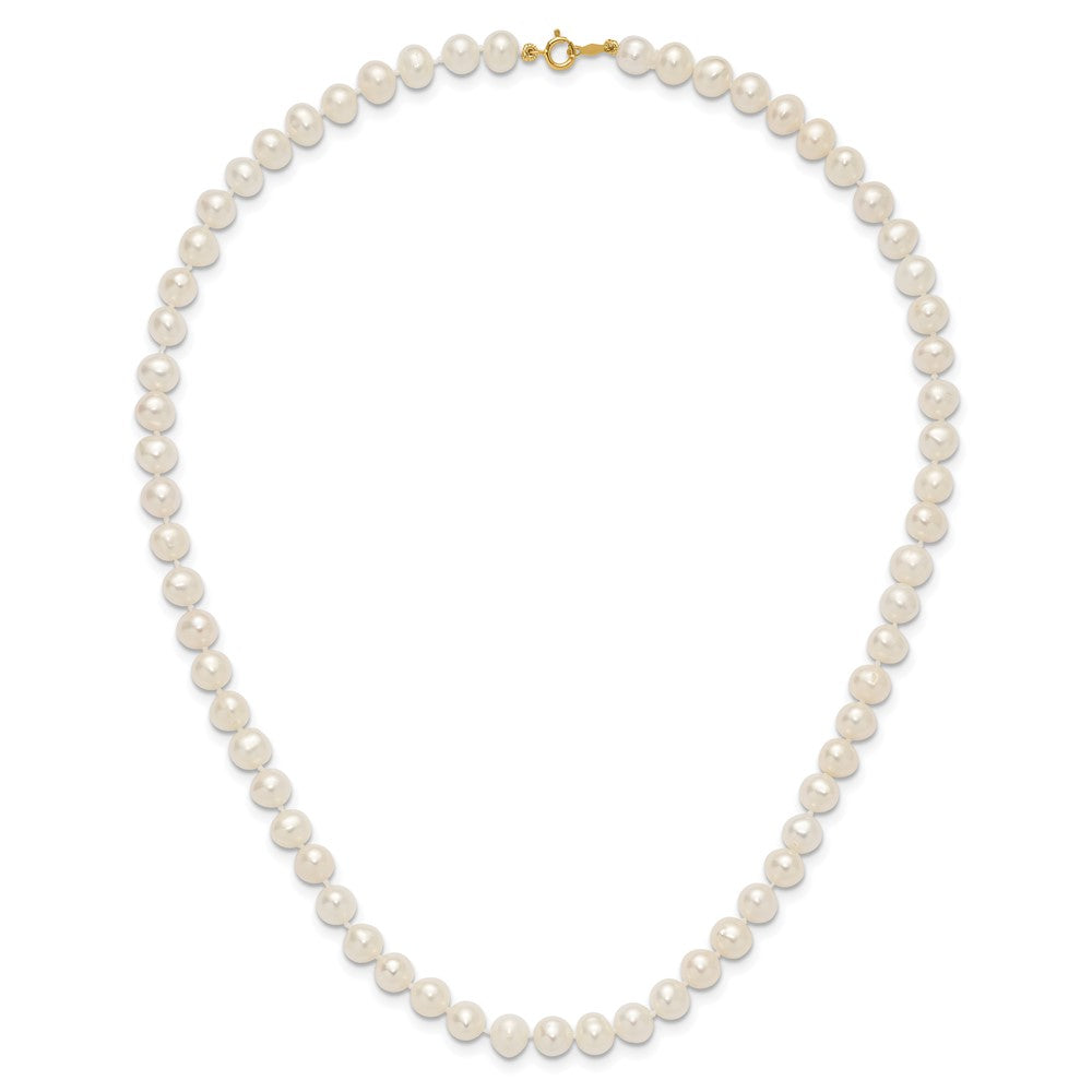 14k 6-7mm White Semi-Round Freshwater Cultured Pearl 16 inch Necklace