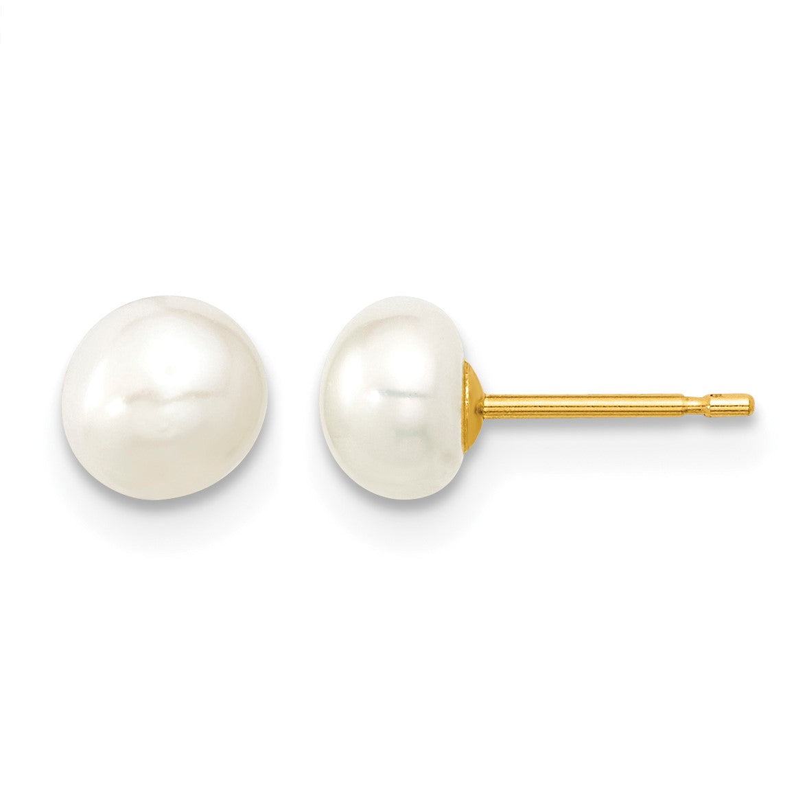 14k 5-6mm White Freshwater Cultured Pearl 14 inch Necklace / 5 inch Bracelet / Post Earrings 3-piece Set