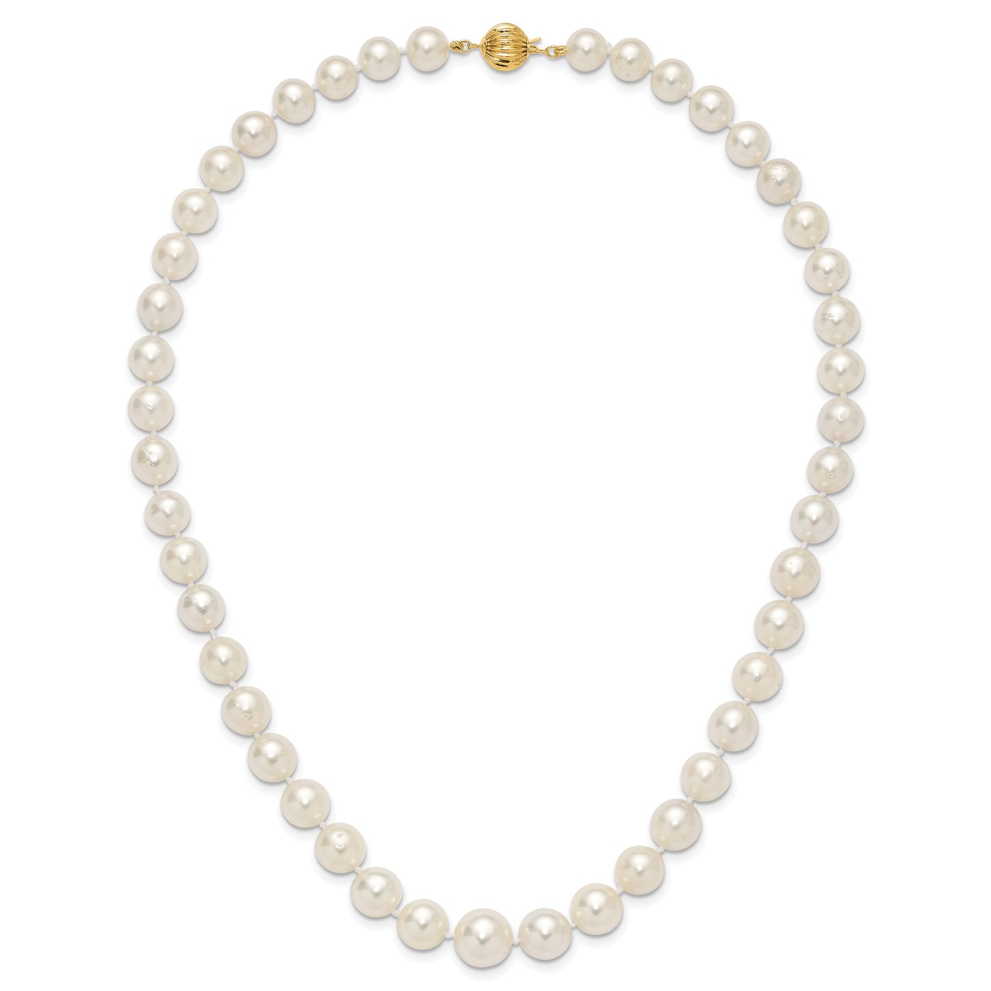 14k 9.5-12mm White Round South Sea Saltwater Cultured Graduated Pearl 18 inch Necklace