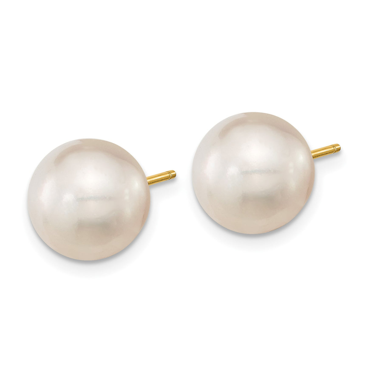 14k 10-11mm White Round South Sea Saltwater Cultured Pearl Post Earrings