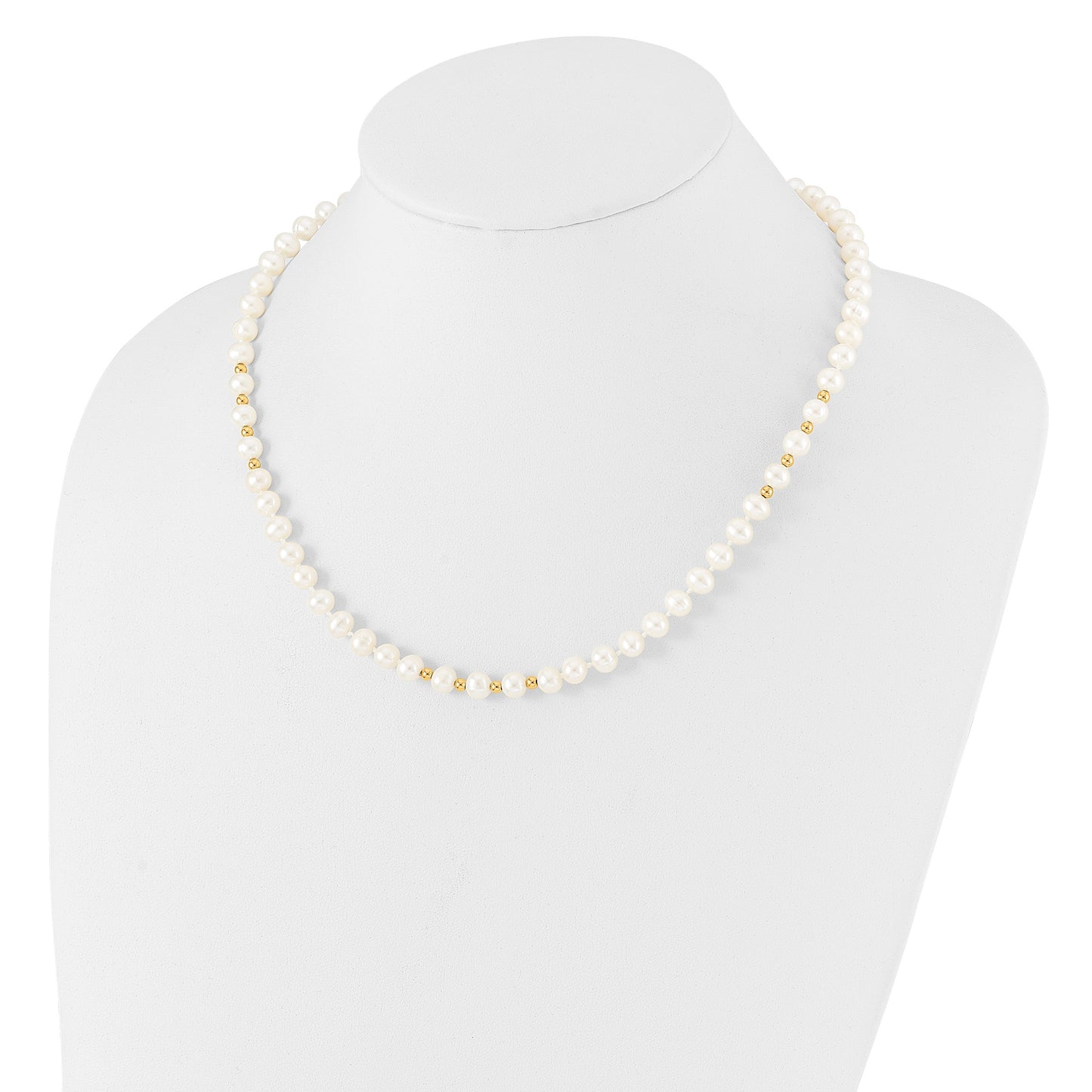 14k 6-7mm White Semi-Round Freshwater Cultured Pearl 18 inch Necklace/7.25 in Bracelet/Button Post Earrings Set