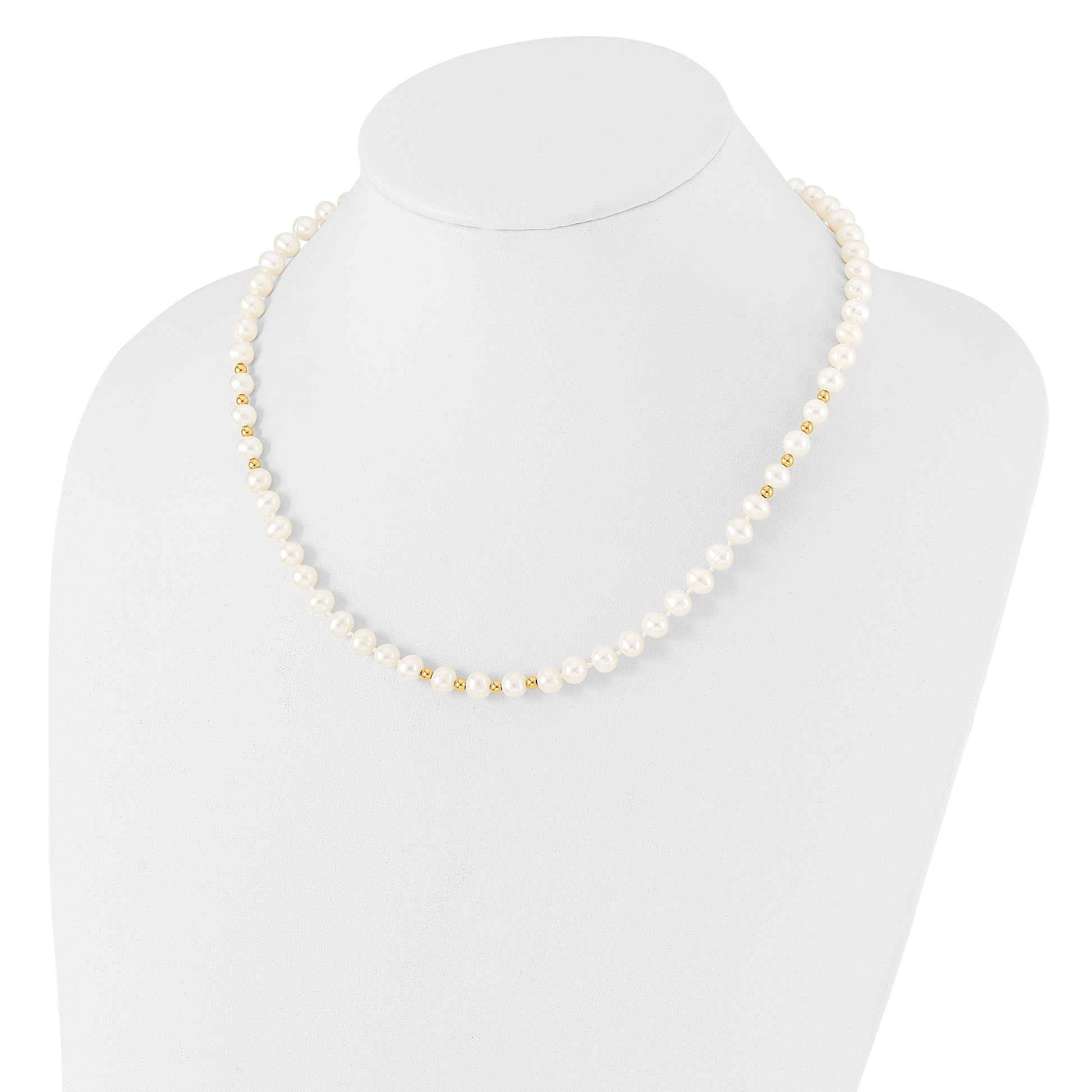14k 6-7mm White Semi-Round Freshwater Cultured Pearl 18 inch Necklace/7.25 in Bracelet/Button Post Earrings Set