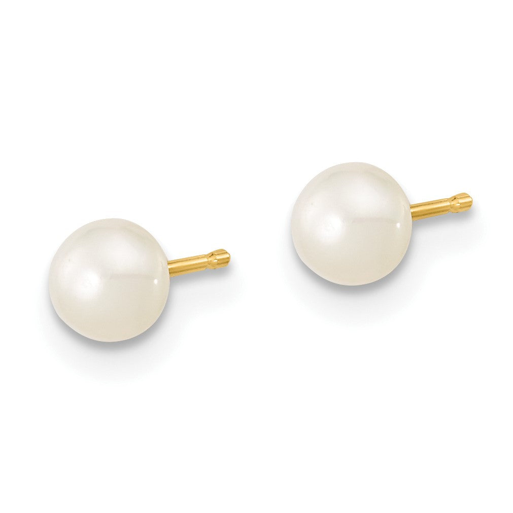14k 4-5mm White Freshwater Cultured Pearl 14 inch Necklace / 5 inch Bracelet / Post Earrings 3-piece Set