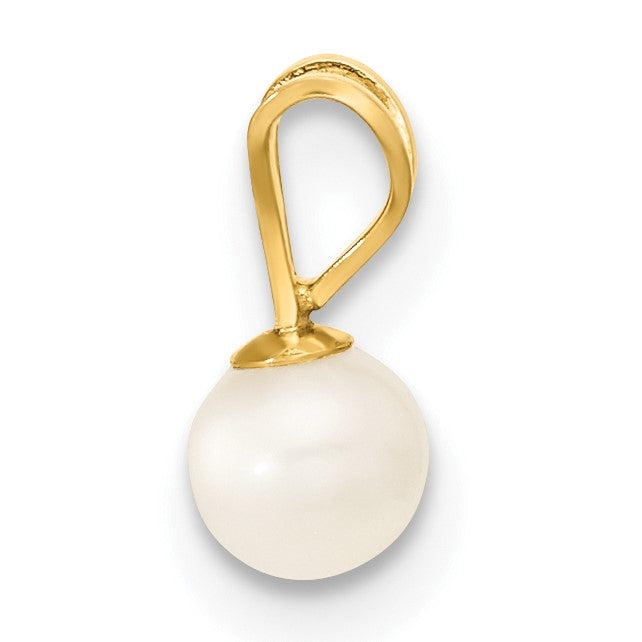 14k 4-5mm White Freshwater Cultured Pearl Pendant/5 inch Bracelet/Post Earrings 3-piece Set
