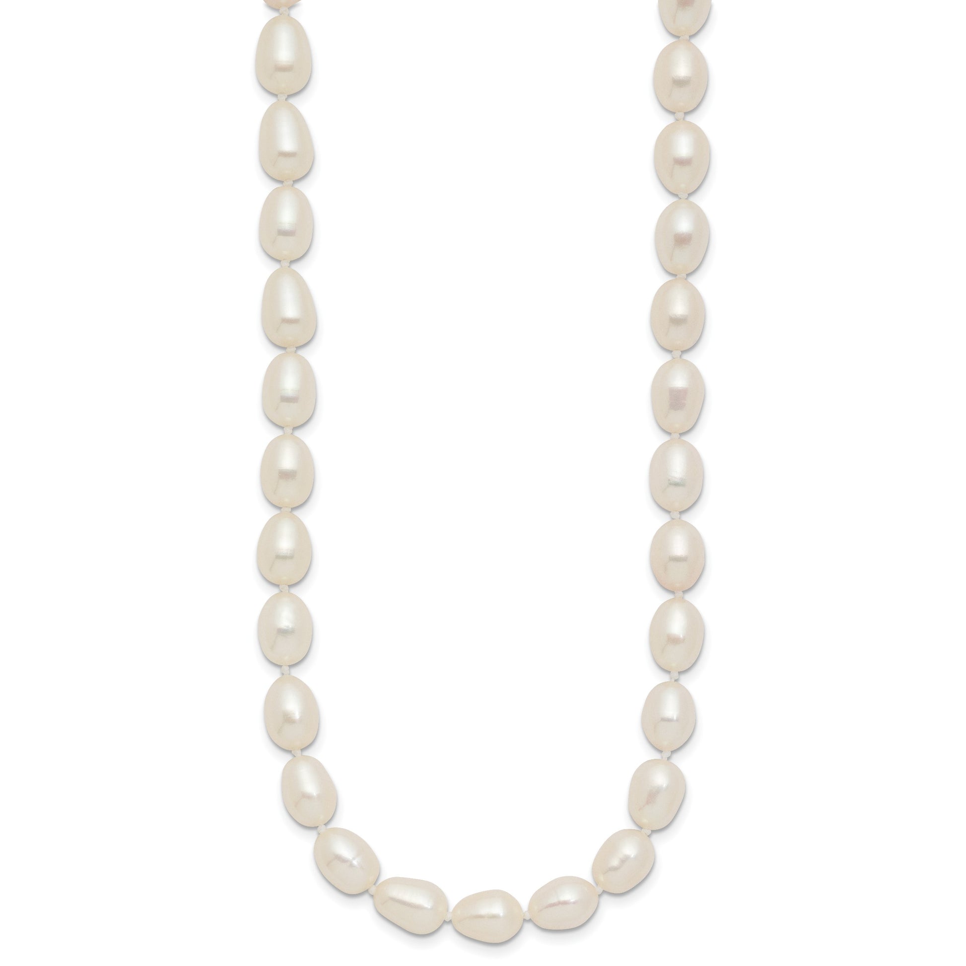 14k 7-8mm White Rice Freshwater Cultured Pearl 18 inch Necklace