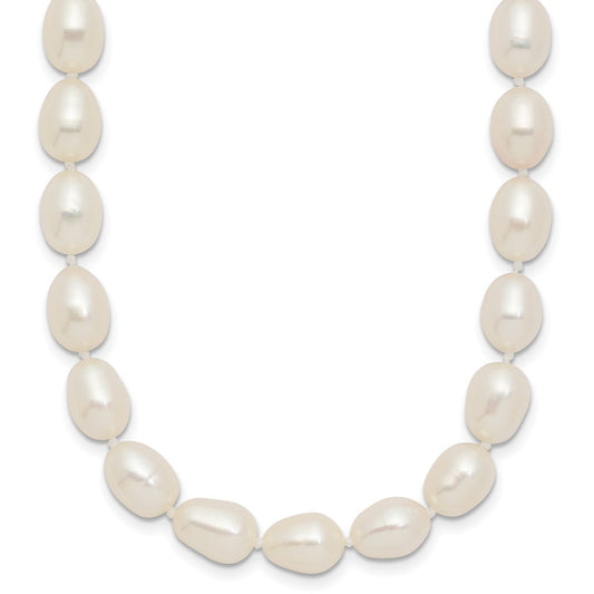 14k 7-8mm White Rice Freshwater Cultured Pearl 18 inch Necklace