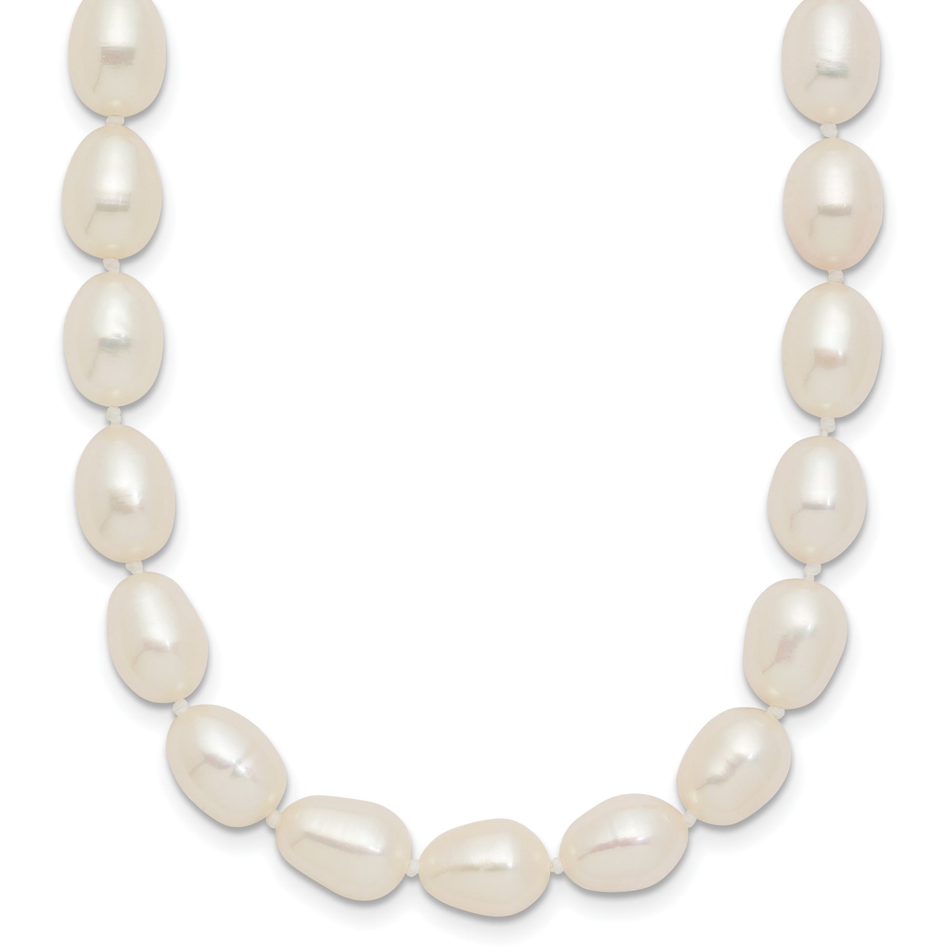 14k 7-8mm White Rice Freshwater Cultured Pearl 16 inch Necklace