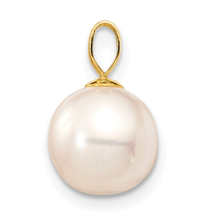 14K 8-9mm White Round Freshwater Cultured Pearl Pendant
