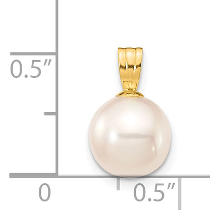 14K 8-9mm White Round Freshwater Cultured Pearl Pendant