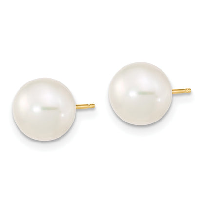 14k 8-9mm White Near-Round Freshwater Cultured Pearl 18 inch Necklace with 2 inch Extender/7.5 inch Bracelet with 1 inch Extender/Post Earrings Set