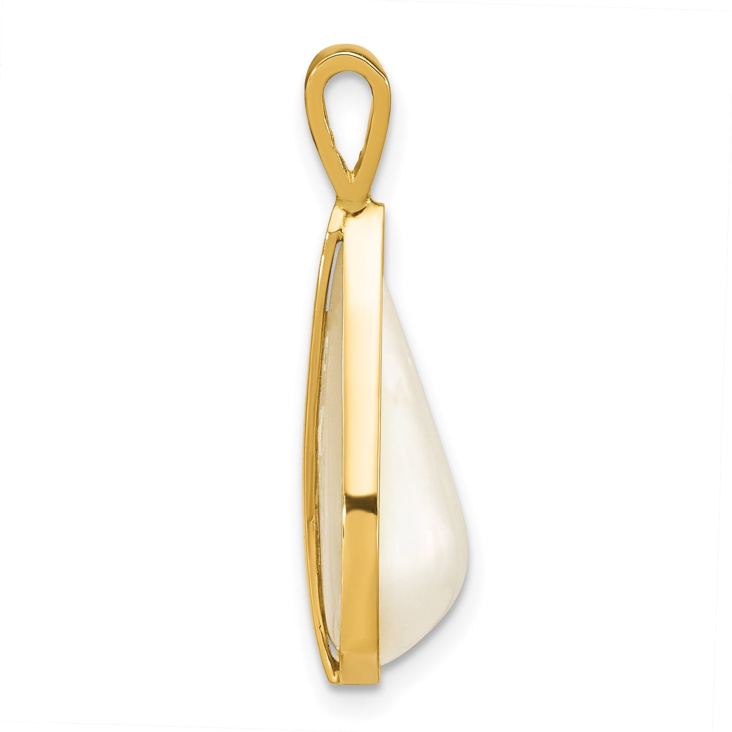 14K 10x18mm White Teardrop Saltwater Cultured Mabe Pearl Pendant