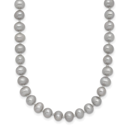 14k 5-6mm Grey Near-Round Freshwater Cultured Pearl 18 inch Necklace