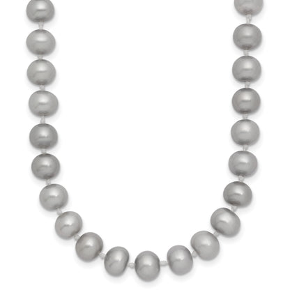 14K 6-7mm Grey Near Round Freshwater Cultured Pearl 16 inch Necklace
