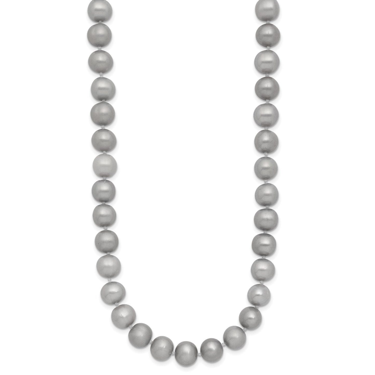 14k 7-8mm Grey Near-Round Freshwater Cultured Pearl 18 inch Necklace