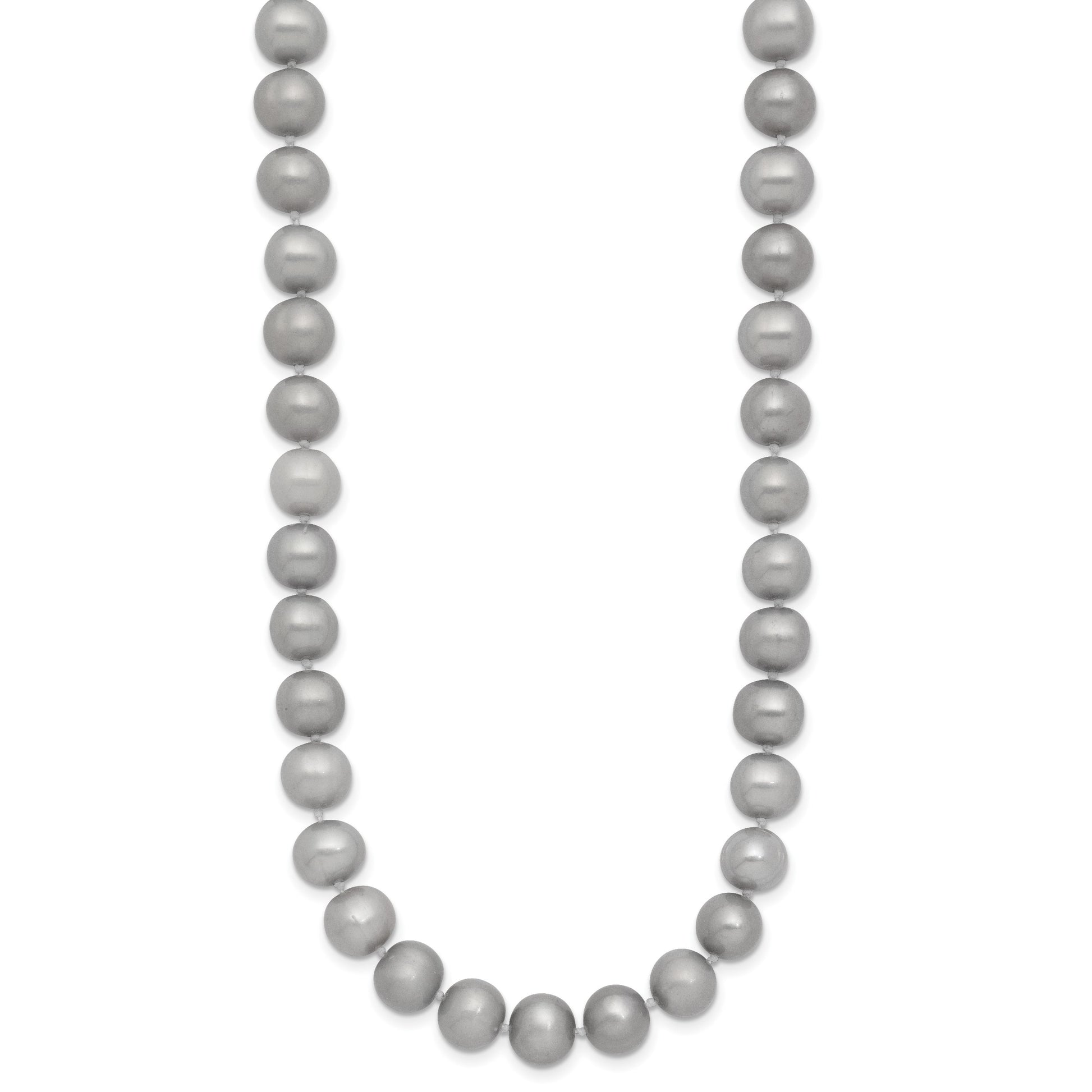 14k 7-8mm Grey Near-Round Freshwater Cultured Pearl 18 inch Necklace