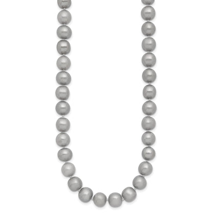 14K 8-9mm Grey Near Round Freshwater Cultured Pearl 16 inch Necklace
