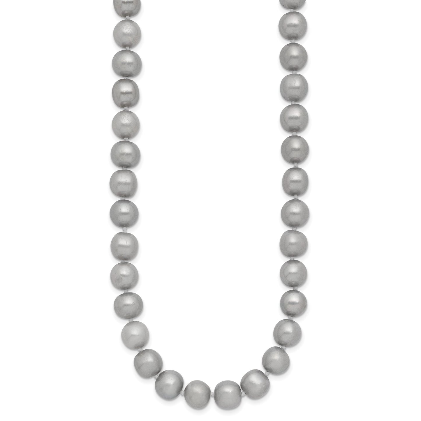 14k 8-9mm Grey Near-Round Freshwater Cultured Pearl 18 inch Necklace