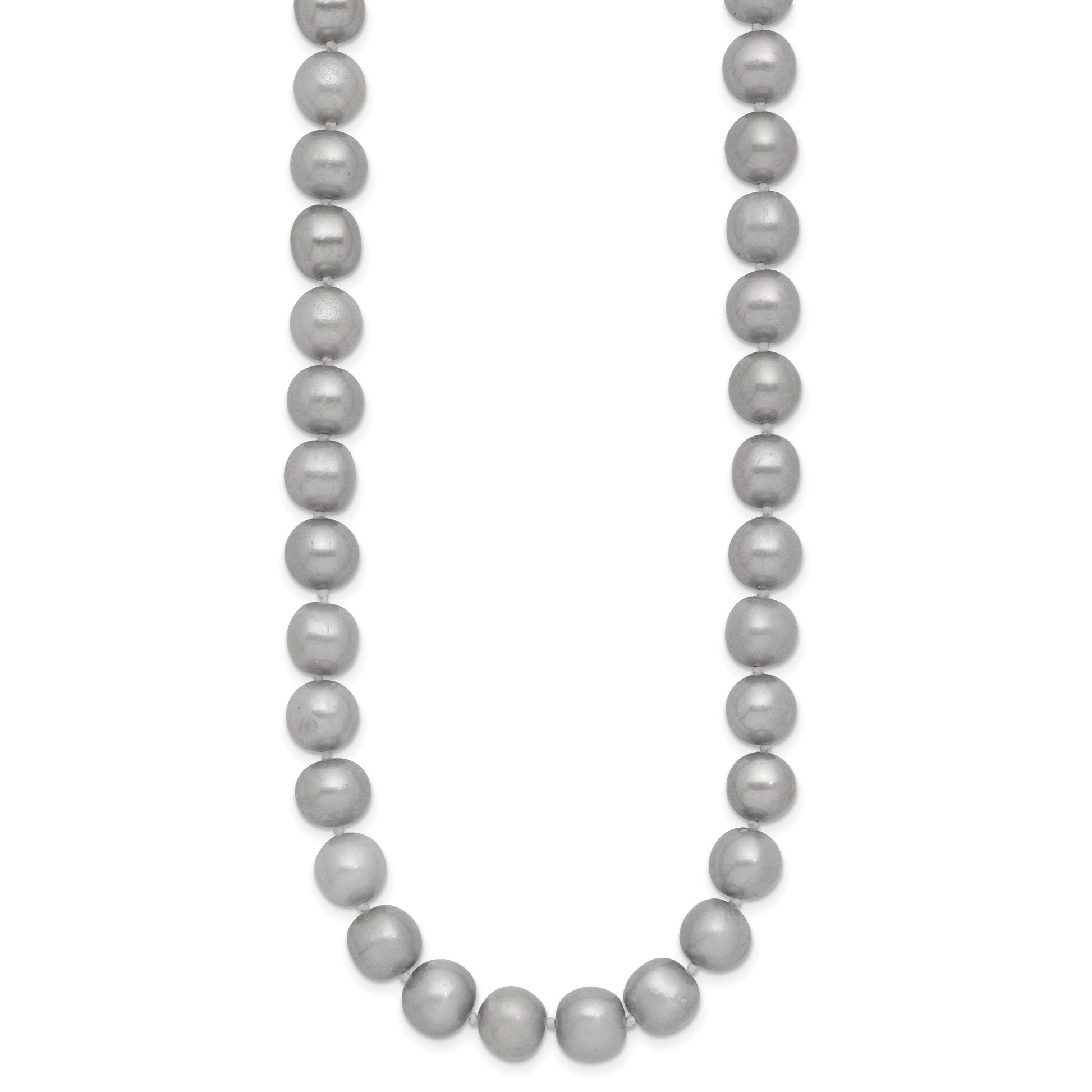 14k 8-9mm Grey Near-Round Freshwater Cultured Pearl 18 inch Necklace