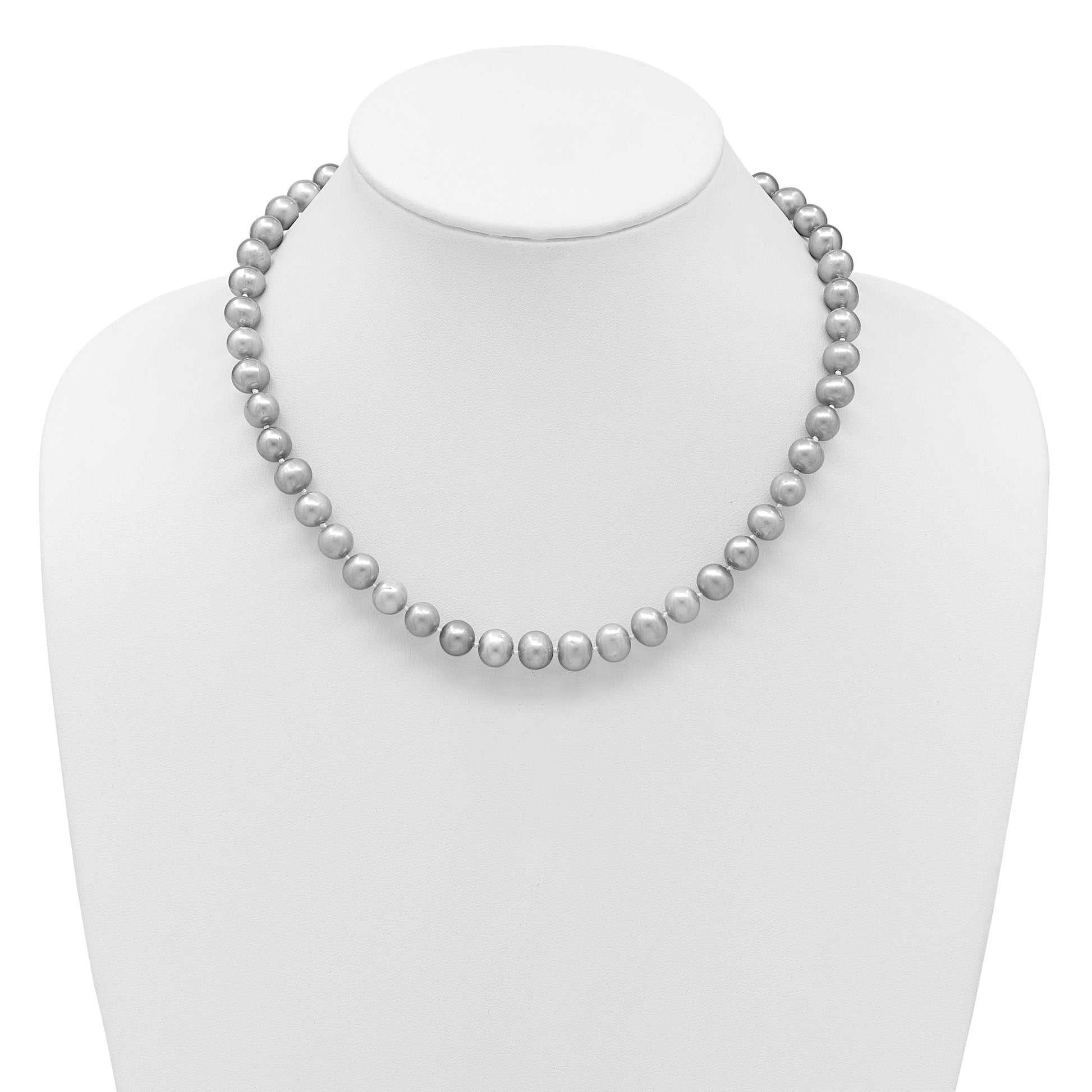 14k 8-9mm Grey Near-Round Freshwater Cultured Pearl 18 inch Necklace
