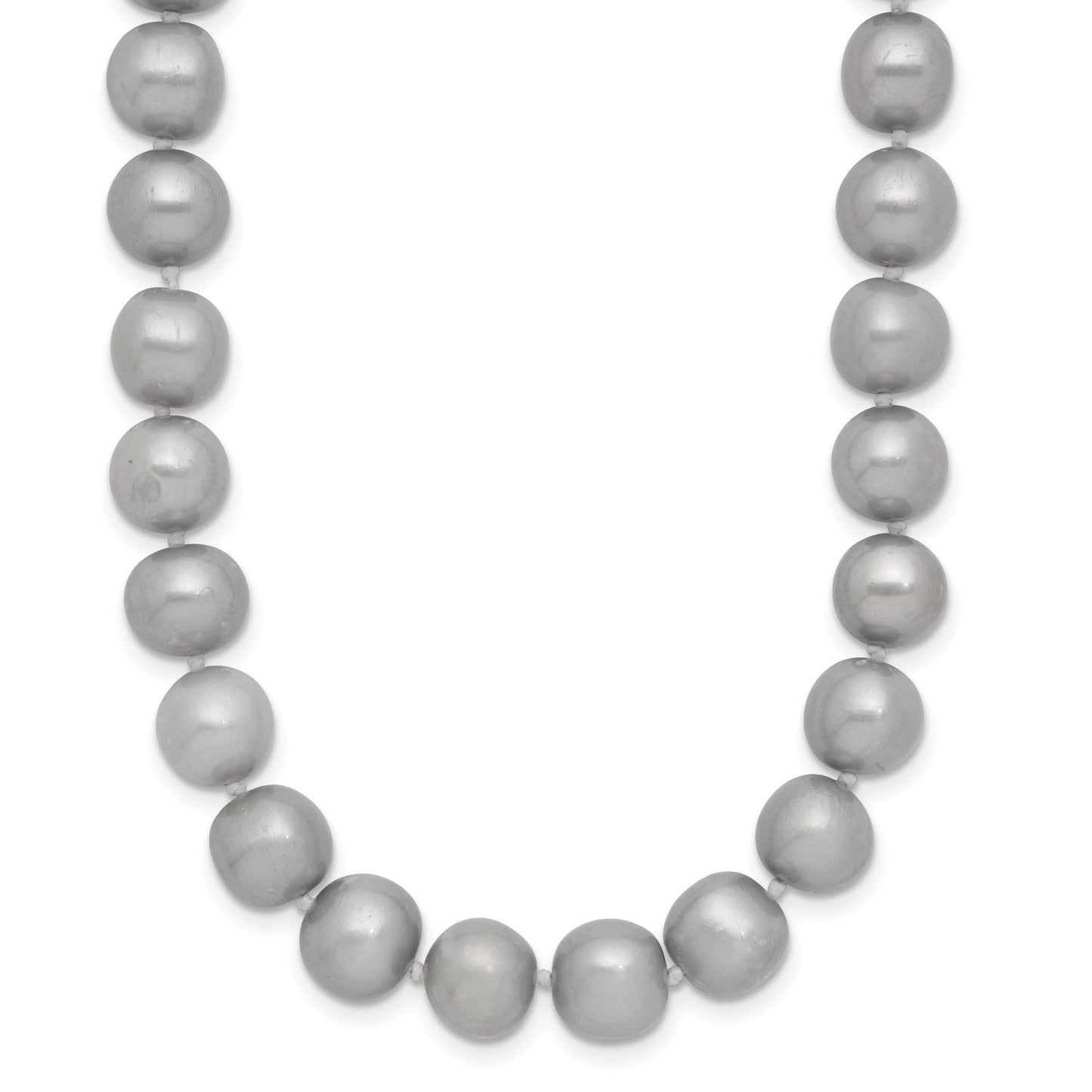 14k 8-9mm Grey Near-Round Freshwater Cultured Pearl 18 inch Necklace