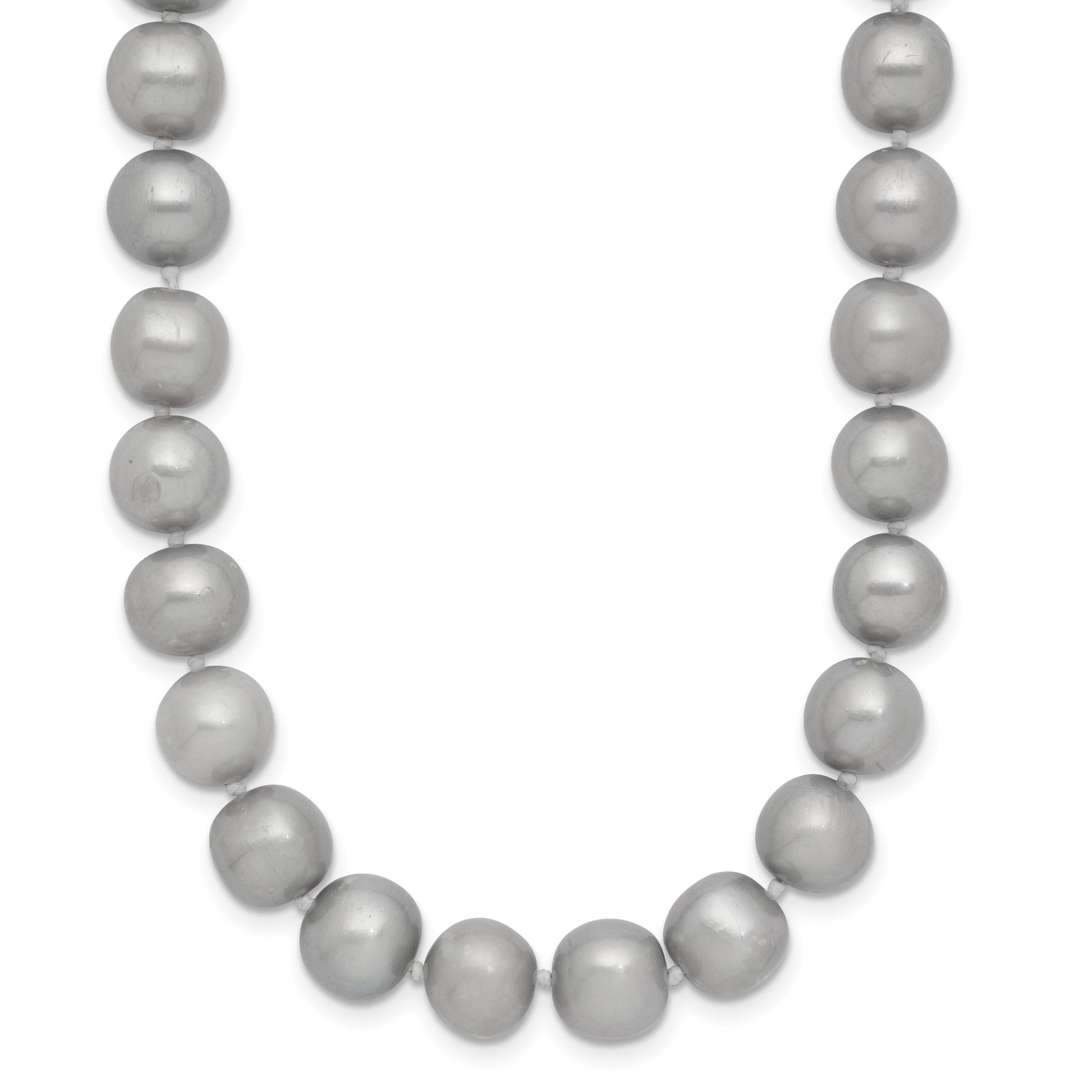 14k 8-9mm Grey Near-Round Freshwater Cultured Pearl 18 inch Necklace