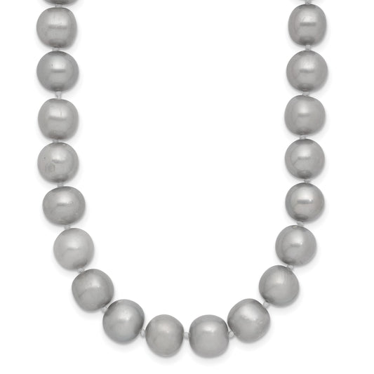 14k 8-9mm Grey Near-Round Freshwater Cultured Pearl 18 inch Necklace