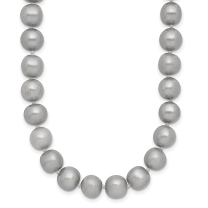 14K 8-9mm Grey Near Round Freshwater Cultured Pearl 16 inch Necklace