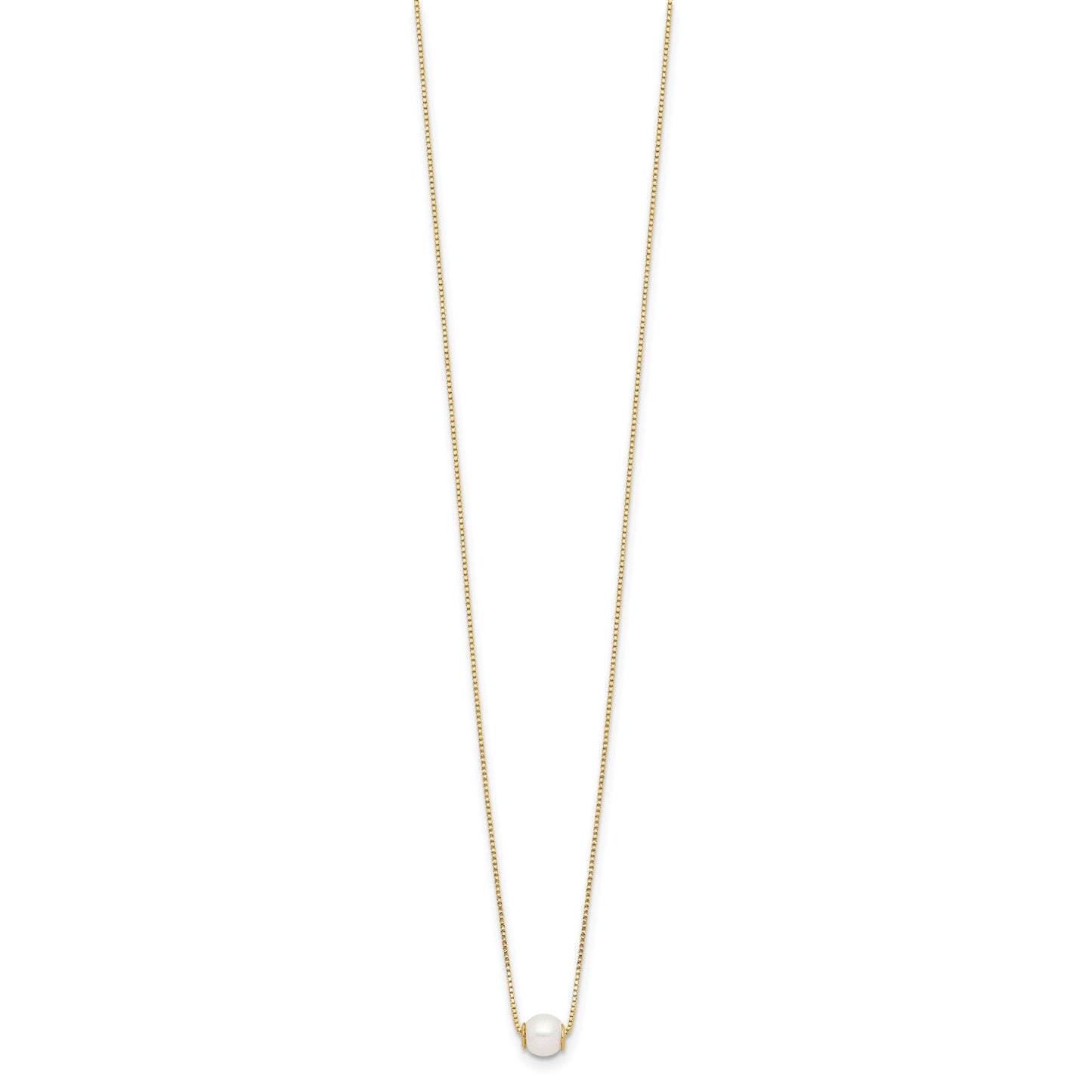 14k 4-5mm White Round Freshwater Cultured Pearl 18 inch Necklace