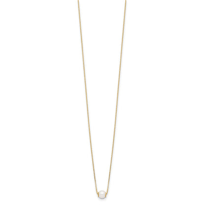 14k 4-5mm White Round Freshwater Cultured Pearl 18 inch Necklace