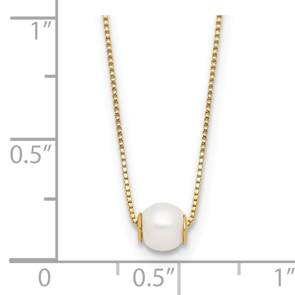 14k 4-5mm White Round Freshwater Cultured Pearl 18 inch Necklace