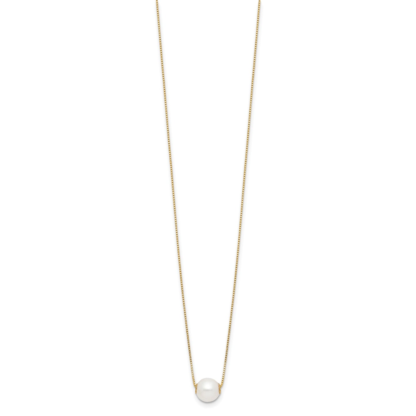 14k 7-8mm White Round Freshwater Cultured Pearl 18 inch Necklace