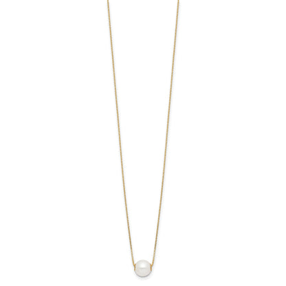 14k 7-8mm White Round Freshwater Cultured Pearl 18 inch Necklace