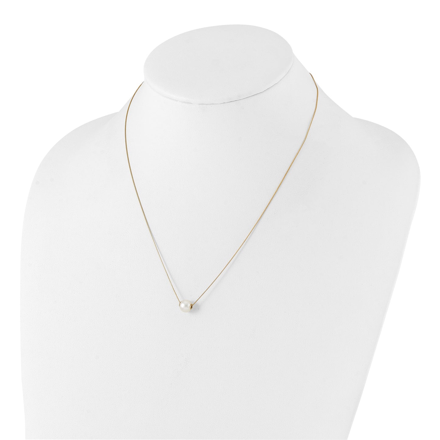 14k 7-8mm White Round Freshwater Cultured Pearl 18 inch Necklace