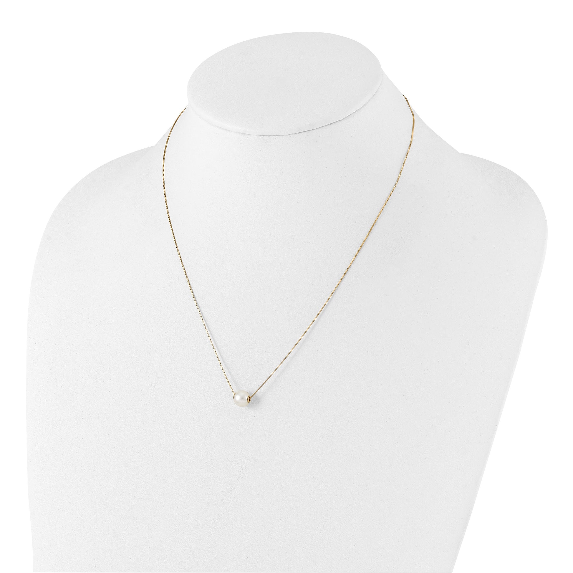 14k 7-8mm White Round Freshwater Cultured Pearl 18 inch Necklace