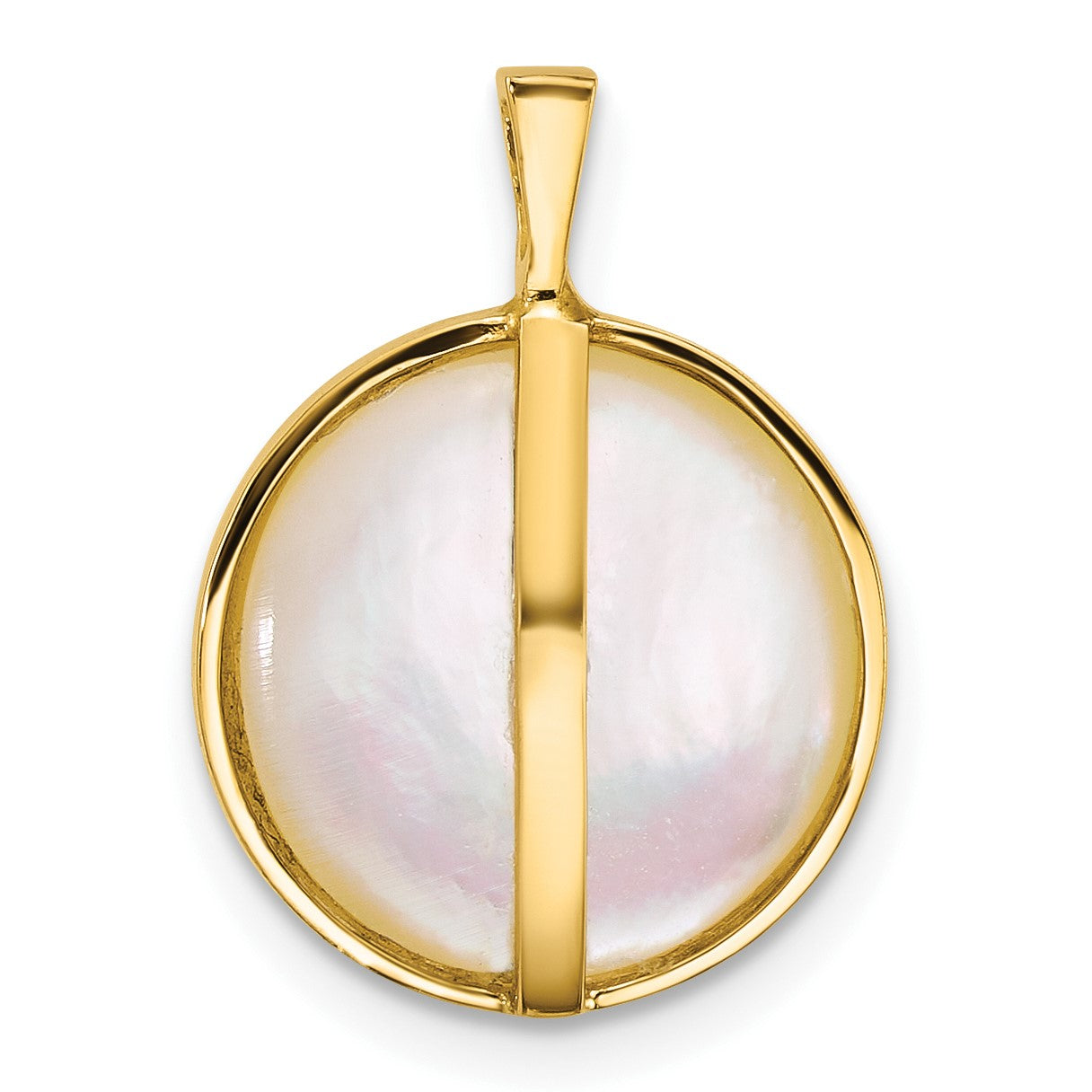 14k 12-13mm White Round Saltwater Cultured Mabe Pearl Pendant