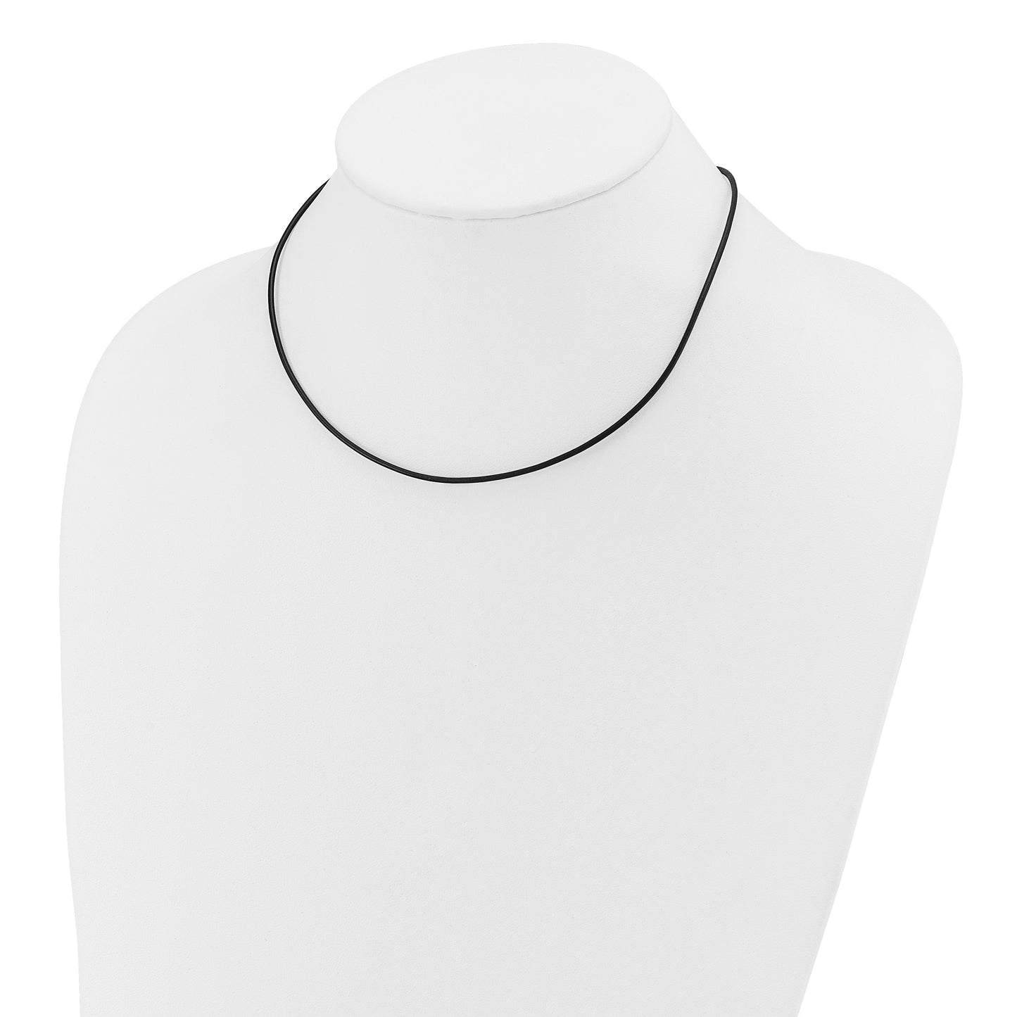 14k Yellow Clasp 1.5mm 16 inch Black Leather Cord Necklace