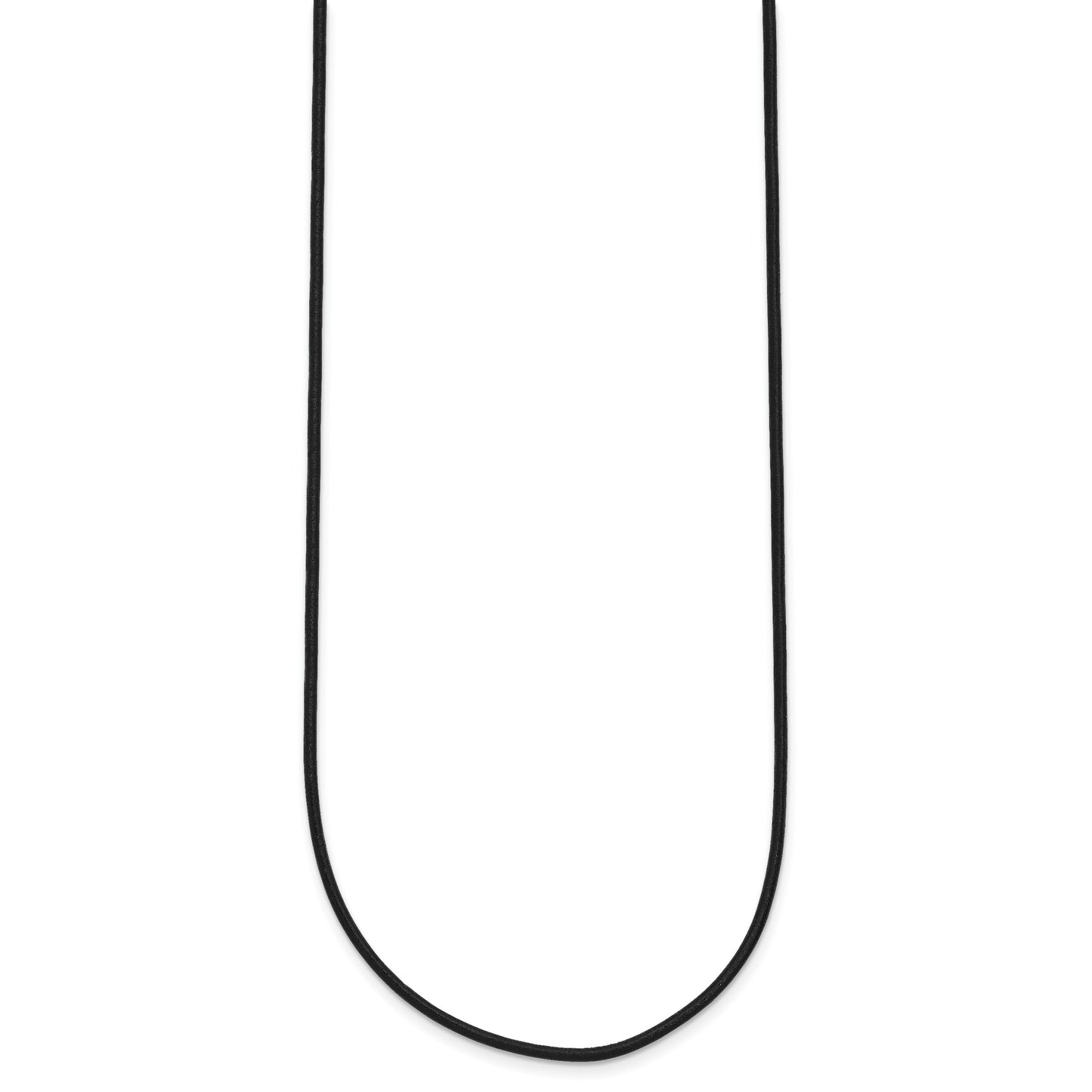 14k White Gold Clasp 1.5mm 18 inch Black Leather Cord Necklace