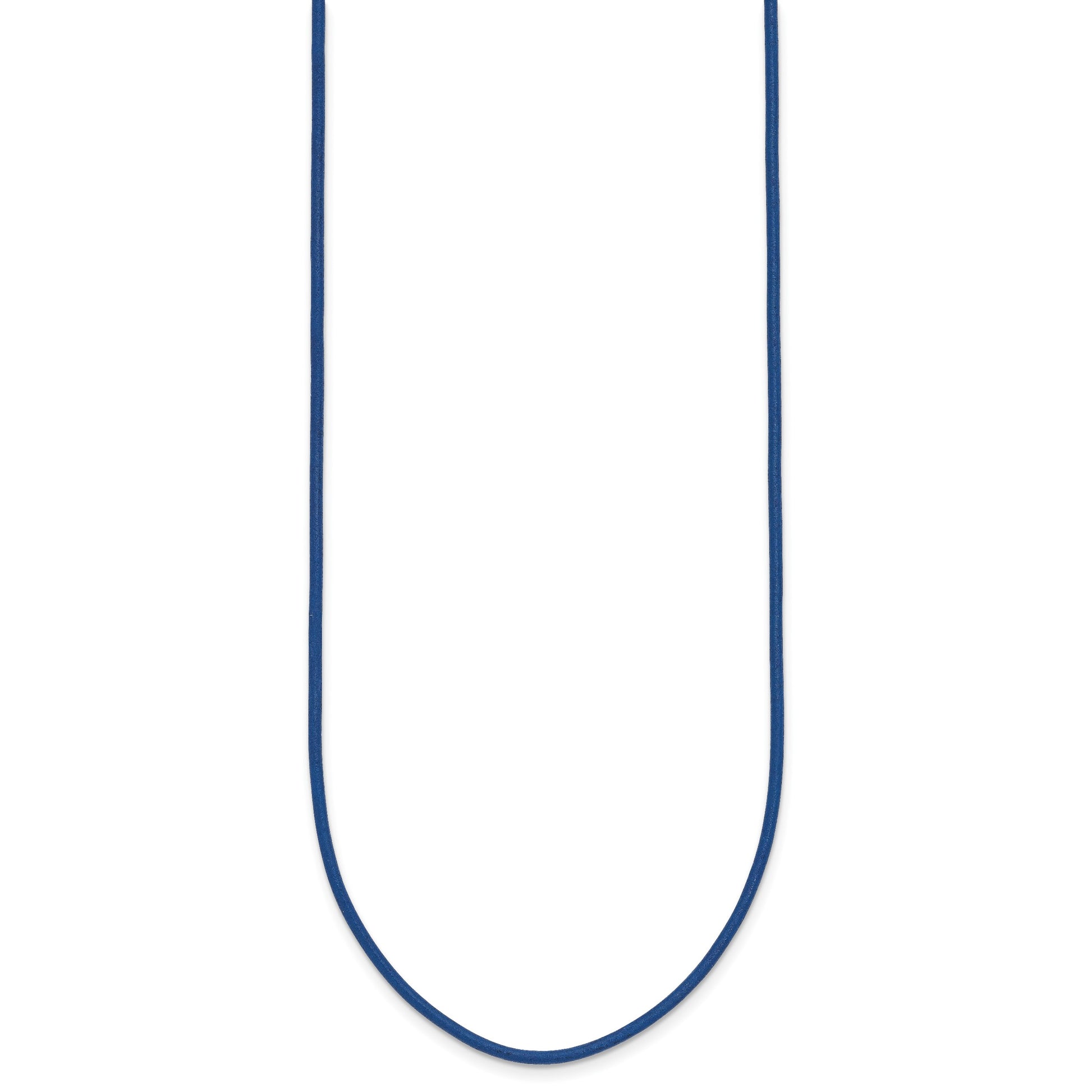 14k Yellow Clasp 1.5mm 18 inch Royal Blue Leather Cord Necklace