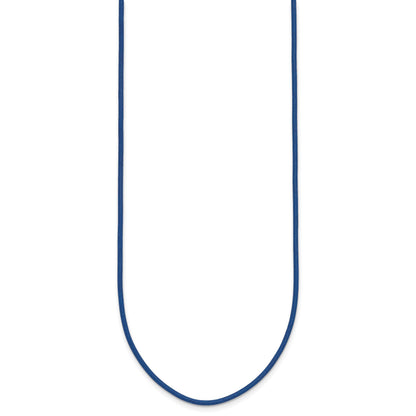 14k Yellow Clasp 1.5mm 18 inch Royal Blue Leather Cord Necklace