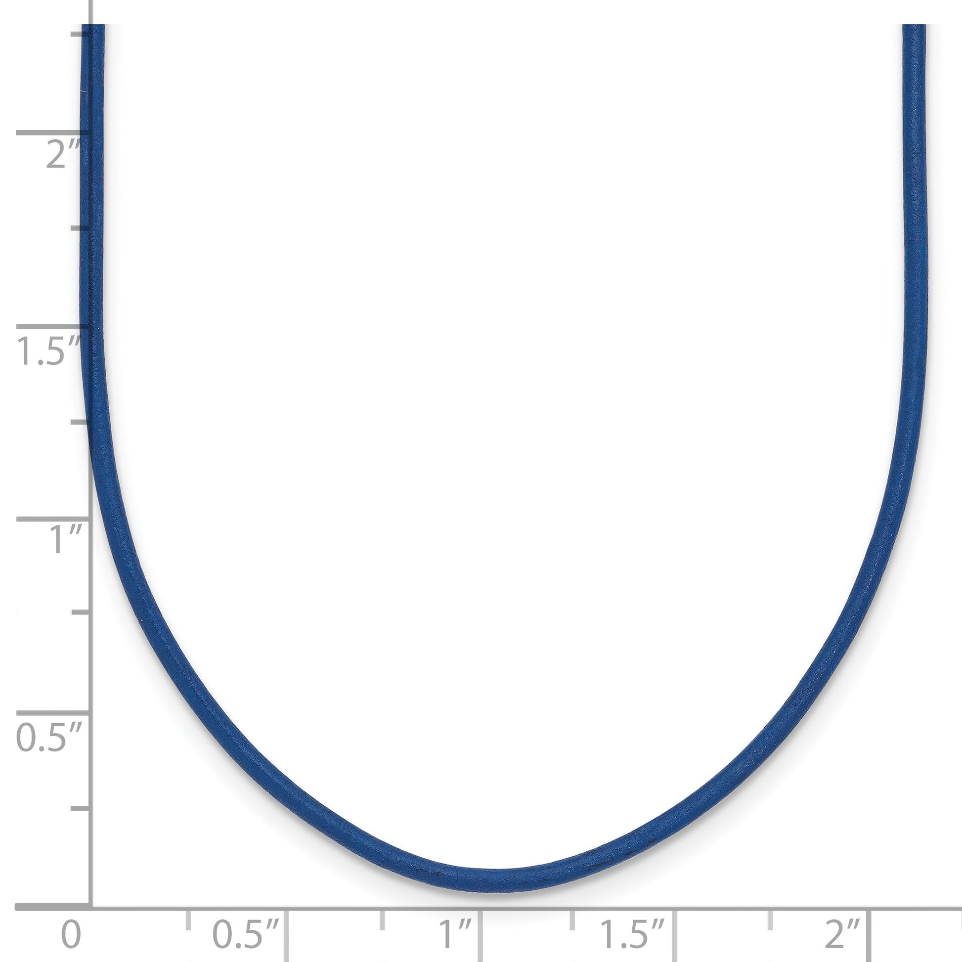 14k Yellow Clasp 1.5mm 18 inch Royal Blue Leather Cord Necklace