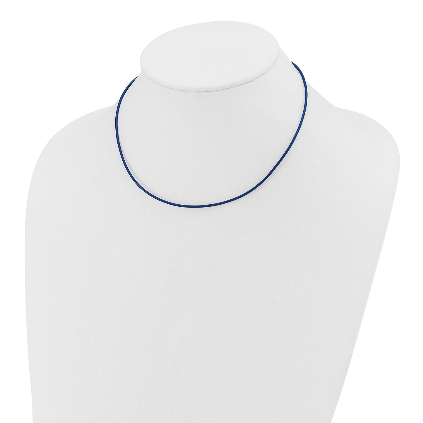 14k Yellow Clasp 1.6mm 16 inch Royal Blue Leather Cord Necklace