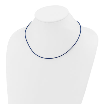 14k Yellow Clasp 1.5mm 18 inch Royal Blue Leather Cord Necklace