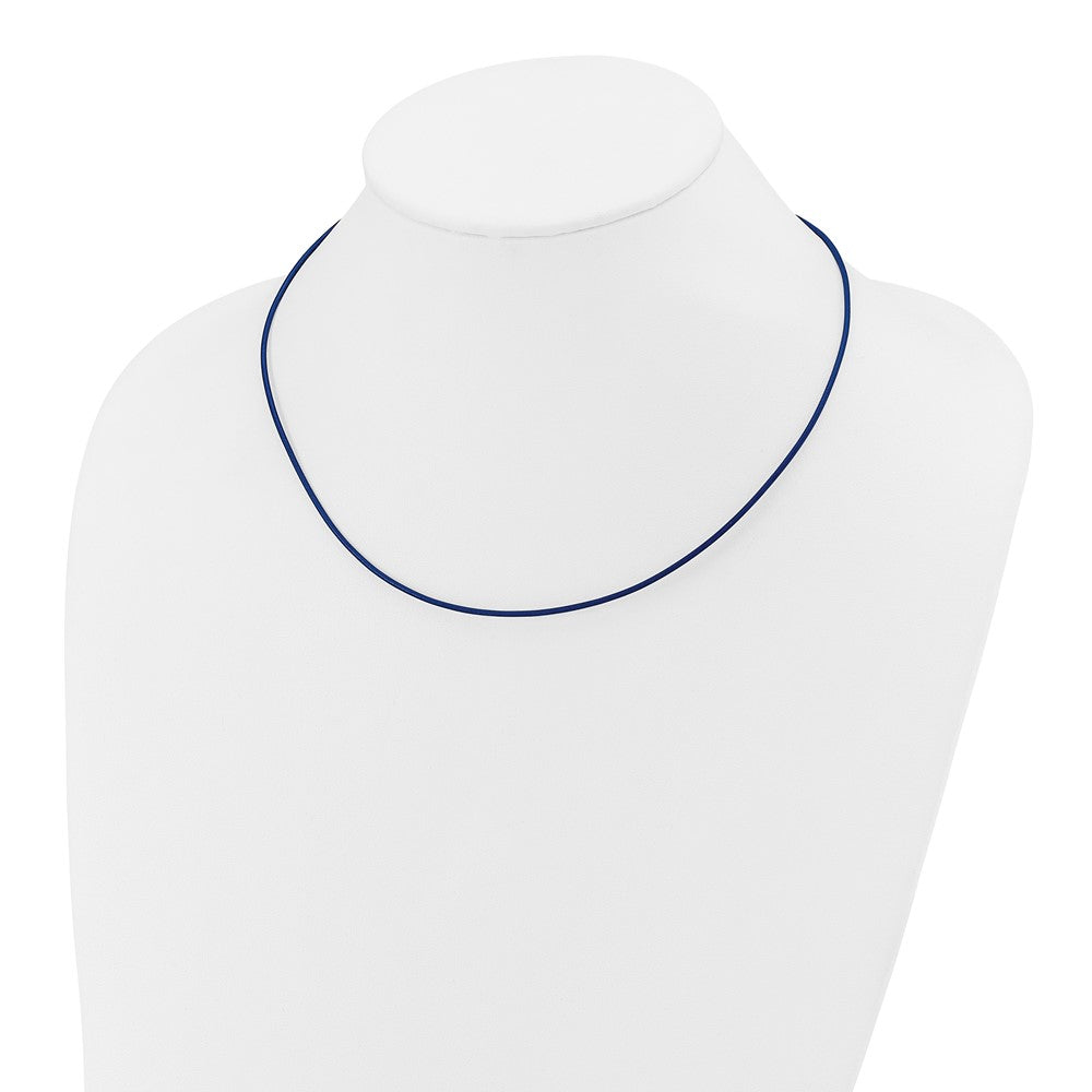 14k 1.5mm 18in Royal Blue Leather Cord Necklace