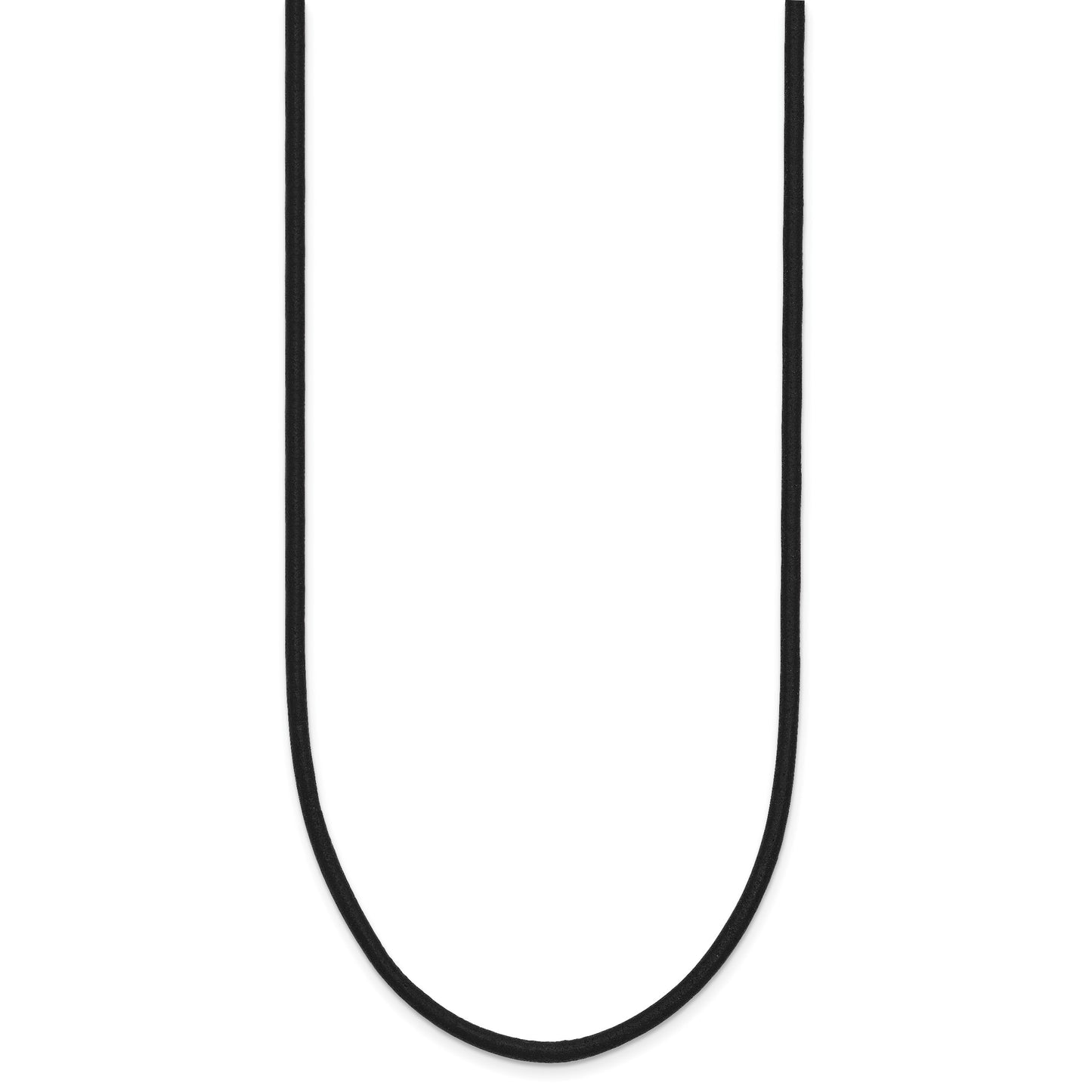 14k Yellow Clasp 2mm 20 inch Black Leather Cord Necklace