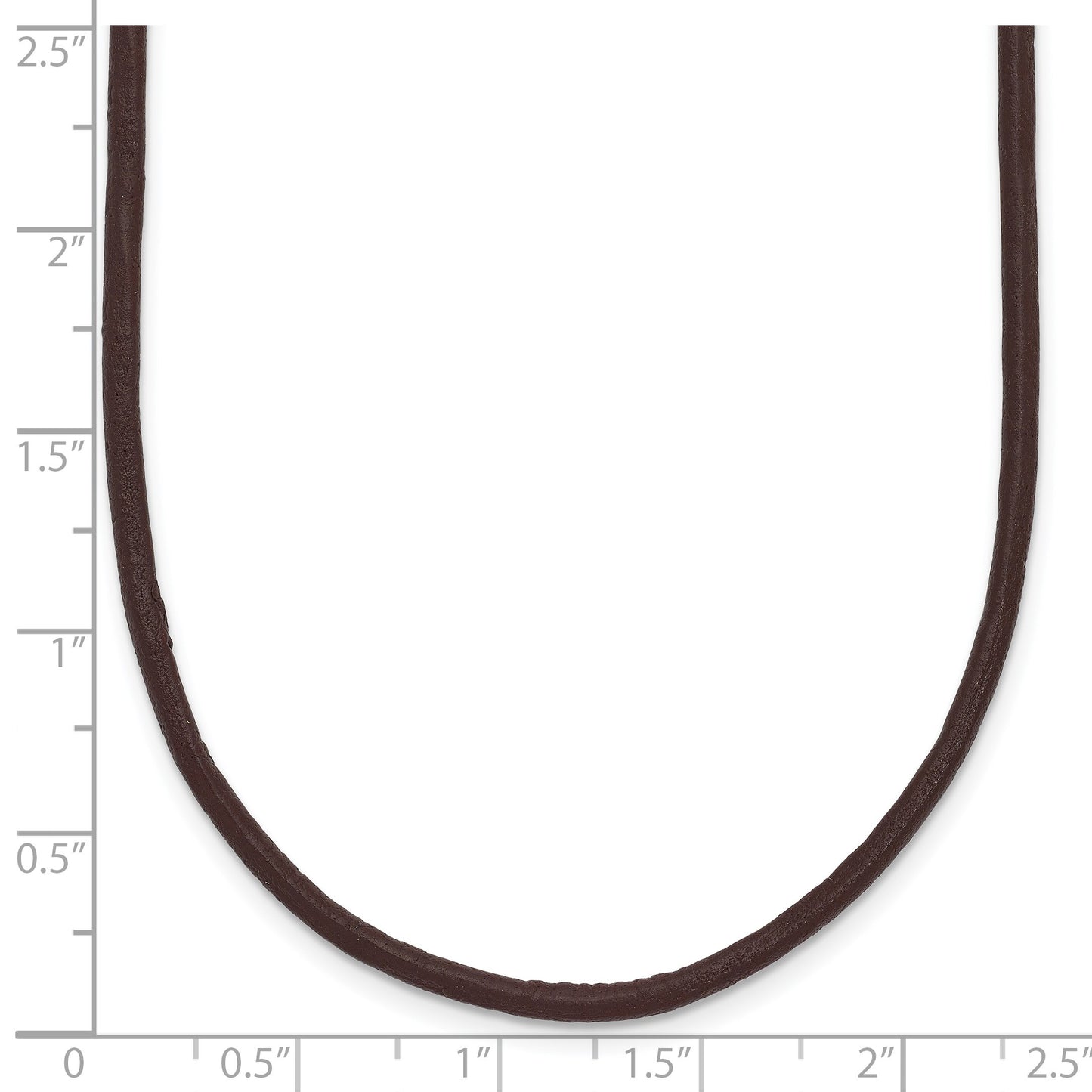 14k Yellow Clasp 2mm 18 inch Brown Leather Cord Necklace