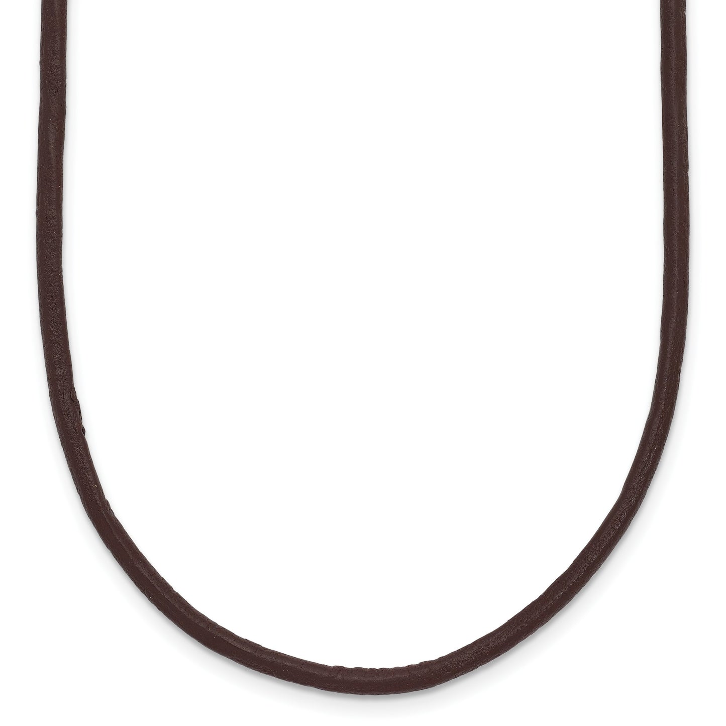14k Yellow Clasp 2mm 18 inch Brown Leather Cord Necklace