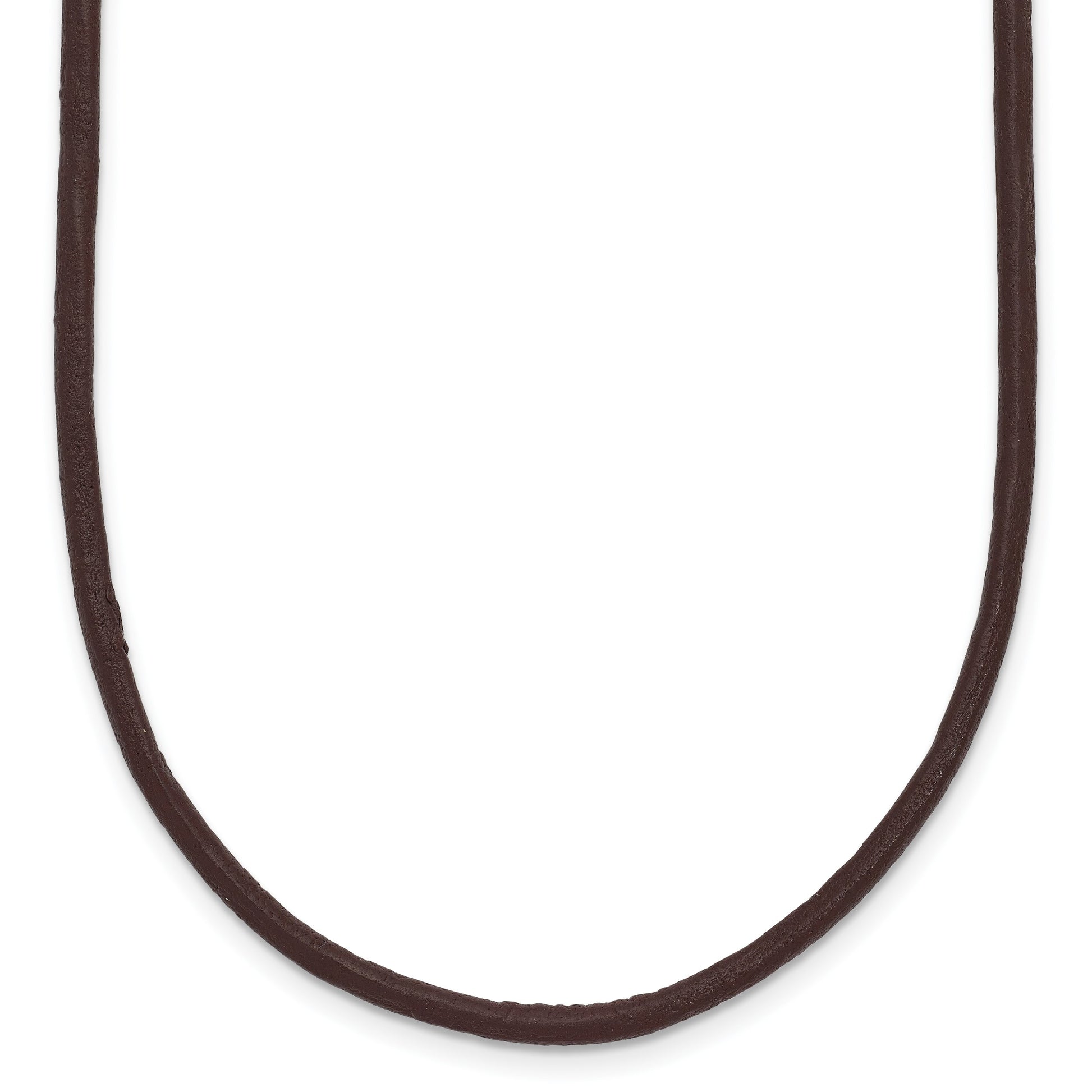 14k Yellow Clasp 2mm 18 inch Brown Leather Cord Necklace