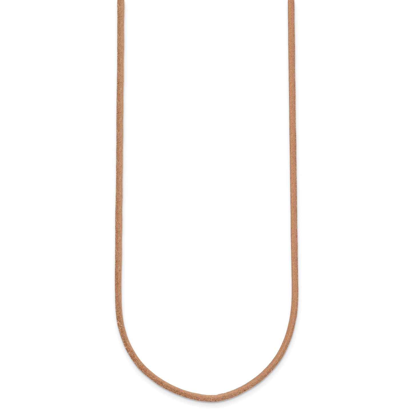 14k Yellow Clasp 2mm 16 inch Natural Leather Cord Necklace