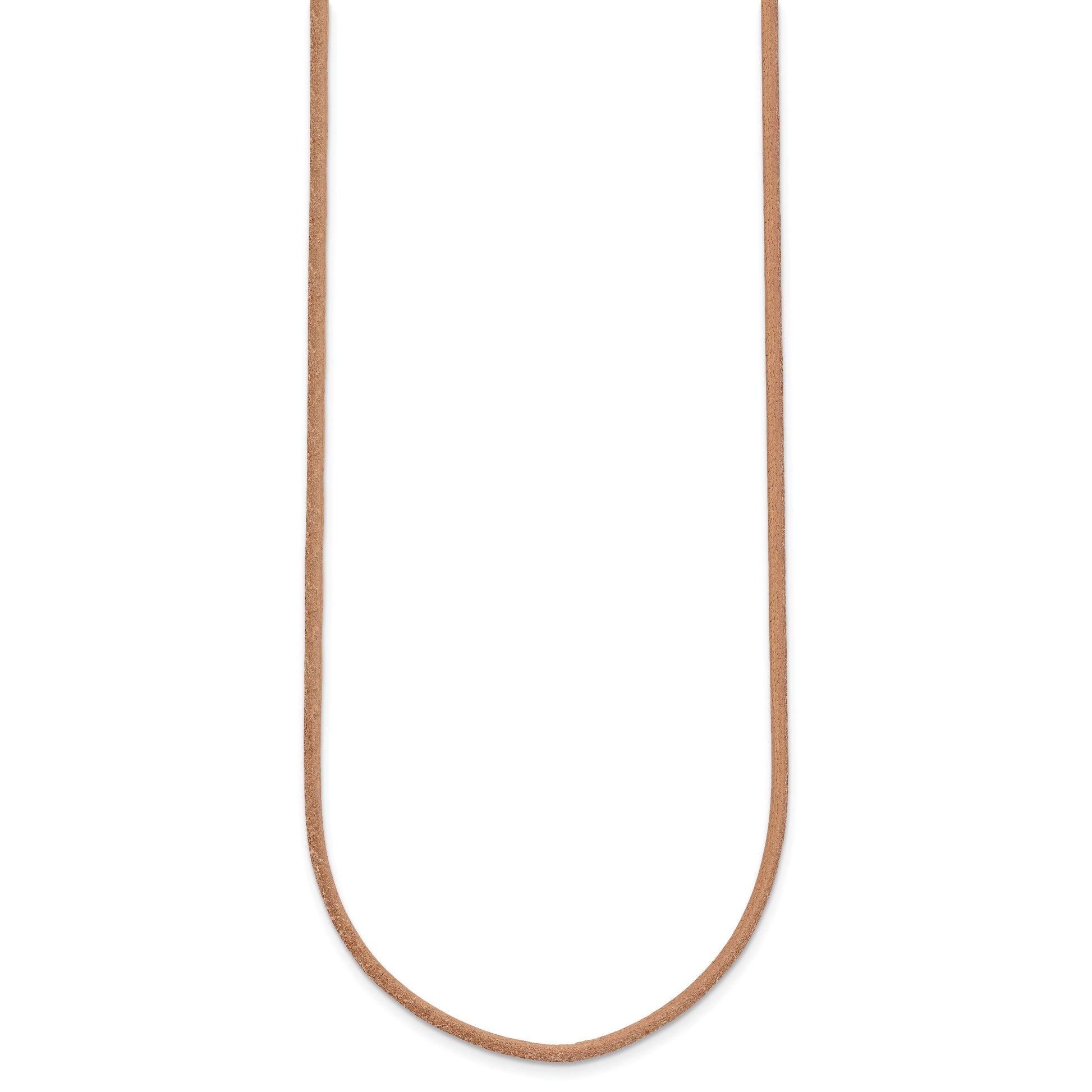 14k Yellow Clasp 2mm 16 inch Natural Leather Cord Necklace