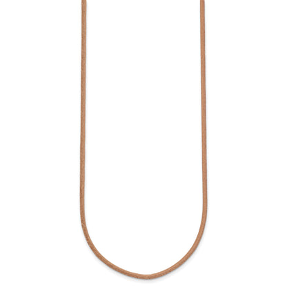14k Yellow Clasp 2mm 16 inch Natural Leather Cord Necklace
